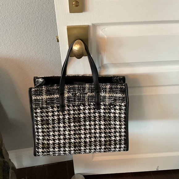 Betsy Johnson fabric houndstooth handbag - Picture 1 of 4